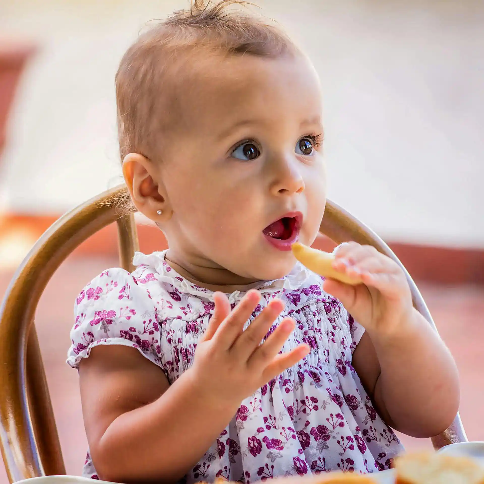 Baby girl eating
