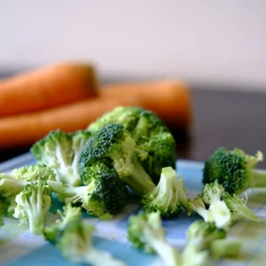 Nutritious broccoli and carrots on a table