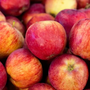 Fresh red apples on a table